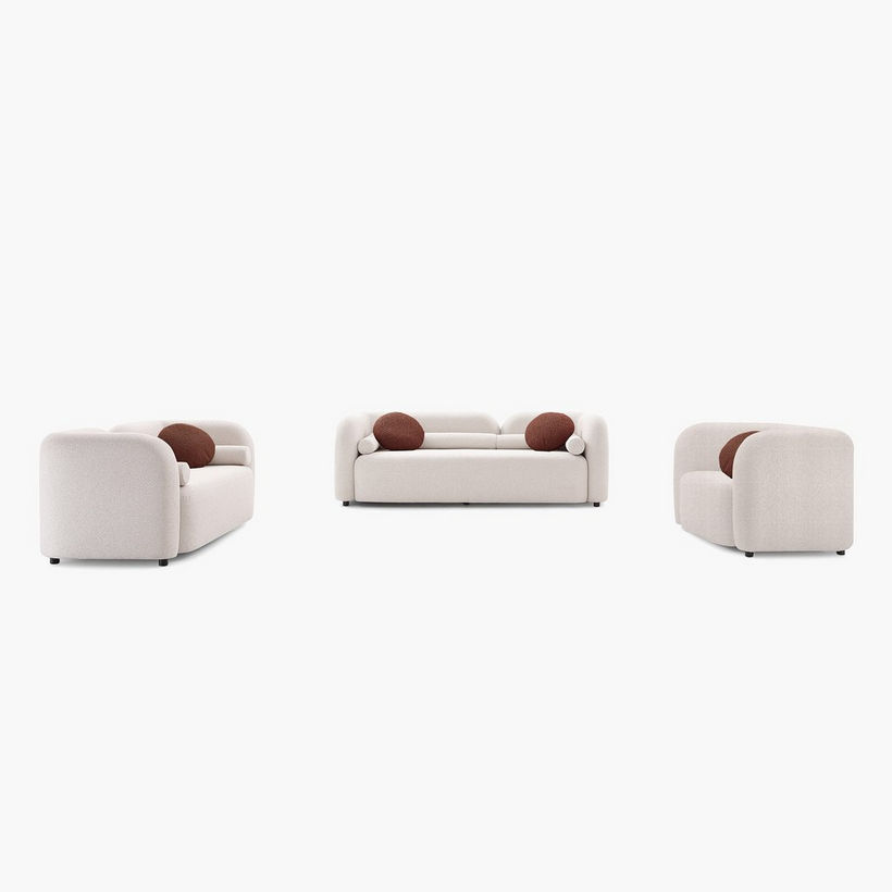 Seoul NXT 2-Seater Fabric Sofa with 2 Round and Cylindrical Pillows - Image 8