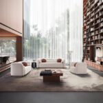 Seoul NXT 2-Seater Fabric Sofa with 2 Round and Cylindrical Pillows