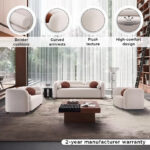 Seoul NXT 2-Seater Fabric Sofa with 2 Round and Cylindrical Pillows