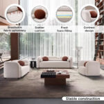 Seoul NXT 2-Seater Fabric Sofa with 2 Round and Cylindrical Pillows