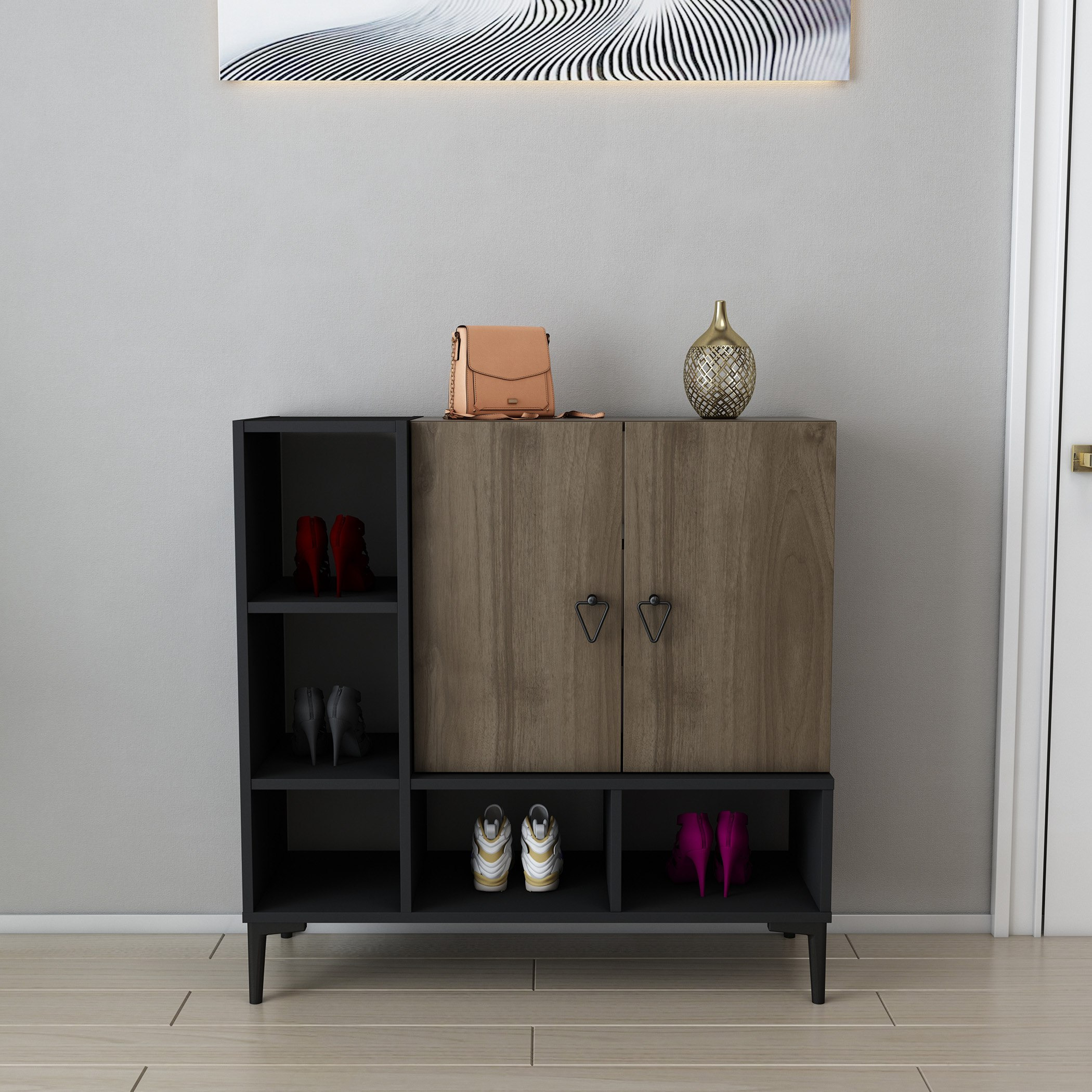 Modulix Ohio 2-Door Multipurpose/Shoe Cabinet - 15 Pairs