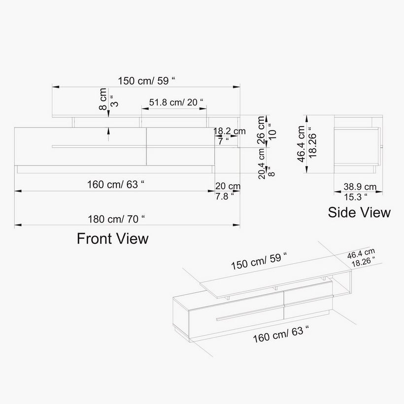 Modulix Ohio 1.8 Metre TV Unit for TVs up to 75 inches - Image 7