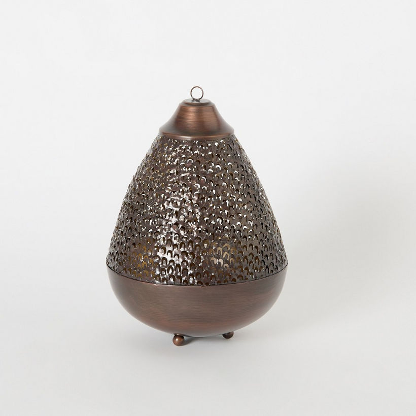 Corlie Metal Peacock Cutwork Votive Candle Holder with Hook - 17x17x22 cm - Image 2