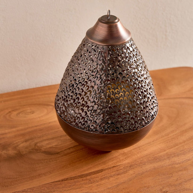 Corlie Metal Peacock Cutwork Votive Candle Holder with Hook - 17x17x22 cm - Image 4