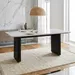 Cavon Fabio Genuine Marble Top 6-Seater Dining Table with Solid Wood Base - Image 10