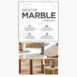 Cavon Florya NXT 1.6 Metre 3-Door Solid Wood Sideboard with Genuine Marble Top