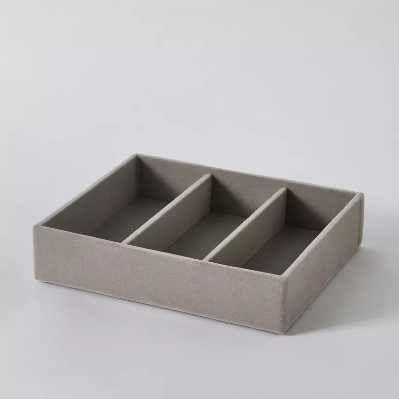 Velour 3-Compartment Glasses Organizer Tray - Image 2