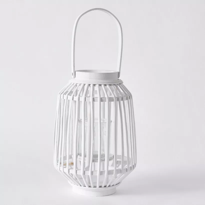 Vera-Willa Willow Lantern with Glass Votive - 12.5x12.5x50 cm - Image 2