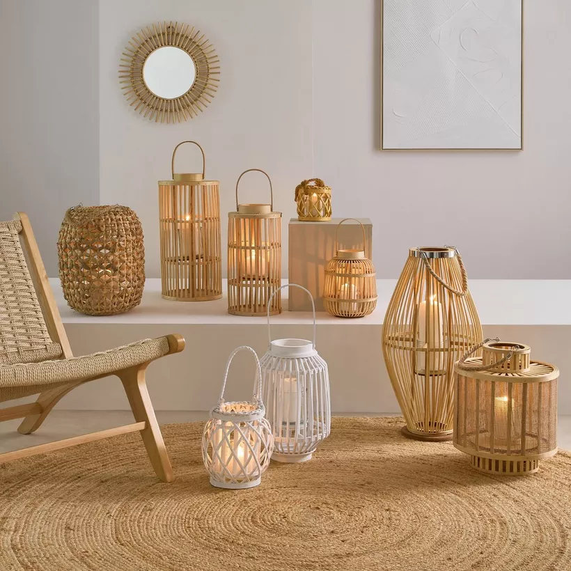 Vera-Willa Willow Lantern with Glass Votive - 12.5x12.5x50 cm - Image 5