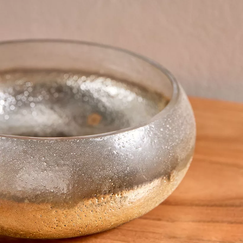 Erton Crink Glass Round Decorative Bowl - 21x21x9 cm - Image 4