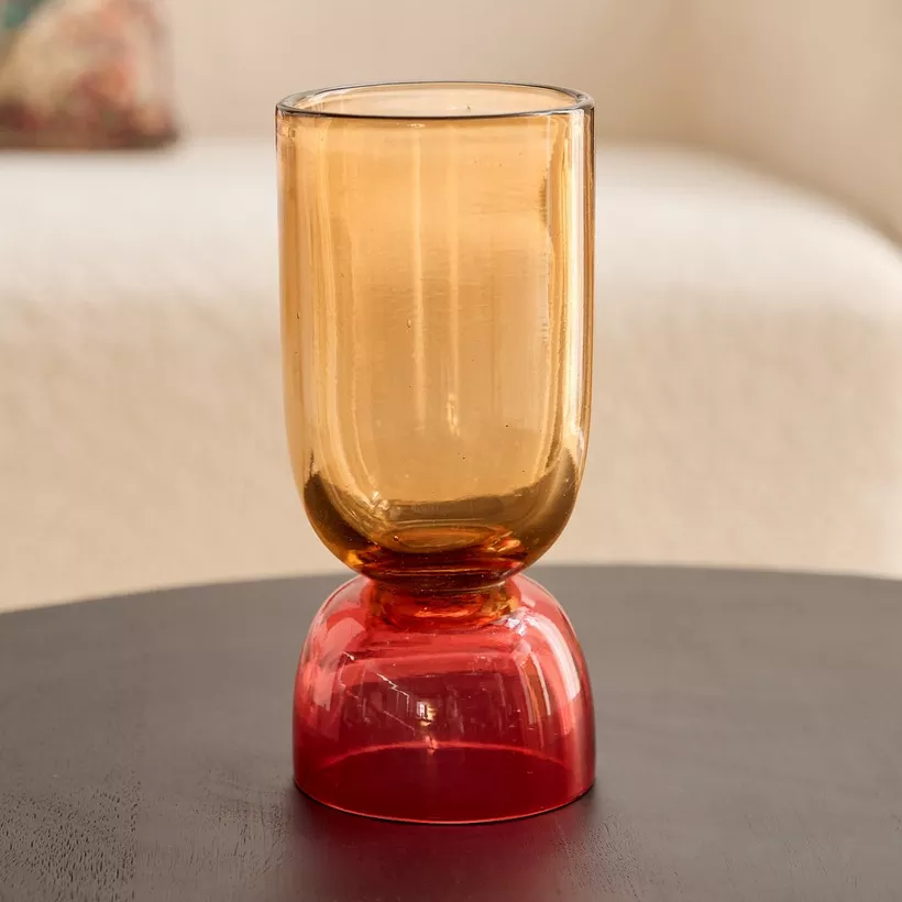 Moten Glass Hurricane Candleholder - 10x10x23 cm - Image 3