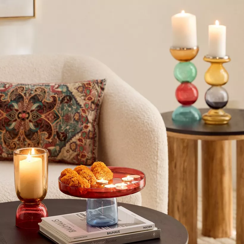 Moten Glass Hurricane Candleholder - 10x10x23 cm - Image 6