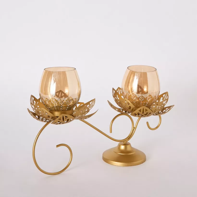 Pema Lotus Table Candle Holder - 36x10x22 cm - Image 2