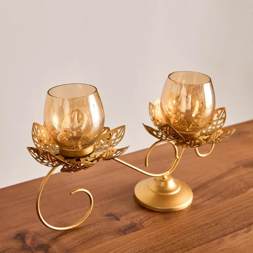 Pema Lotus Table Candle Holder - 36x10x22 cm - Image 3