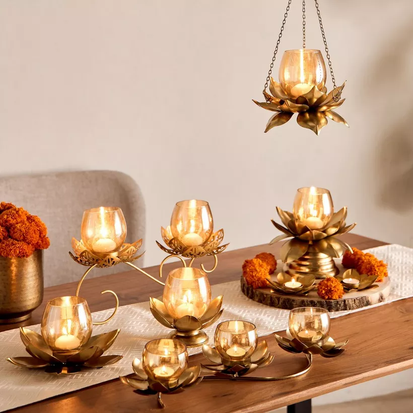 Pema Lotus Table Candle Holder - 36x10x22 cm - Image 6