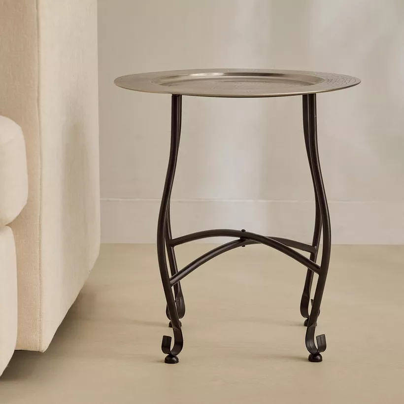 Pema Modern Etching Accent Table - 40x40x50 cm - Image 3