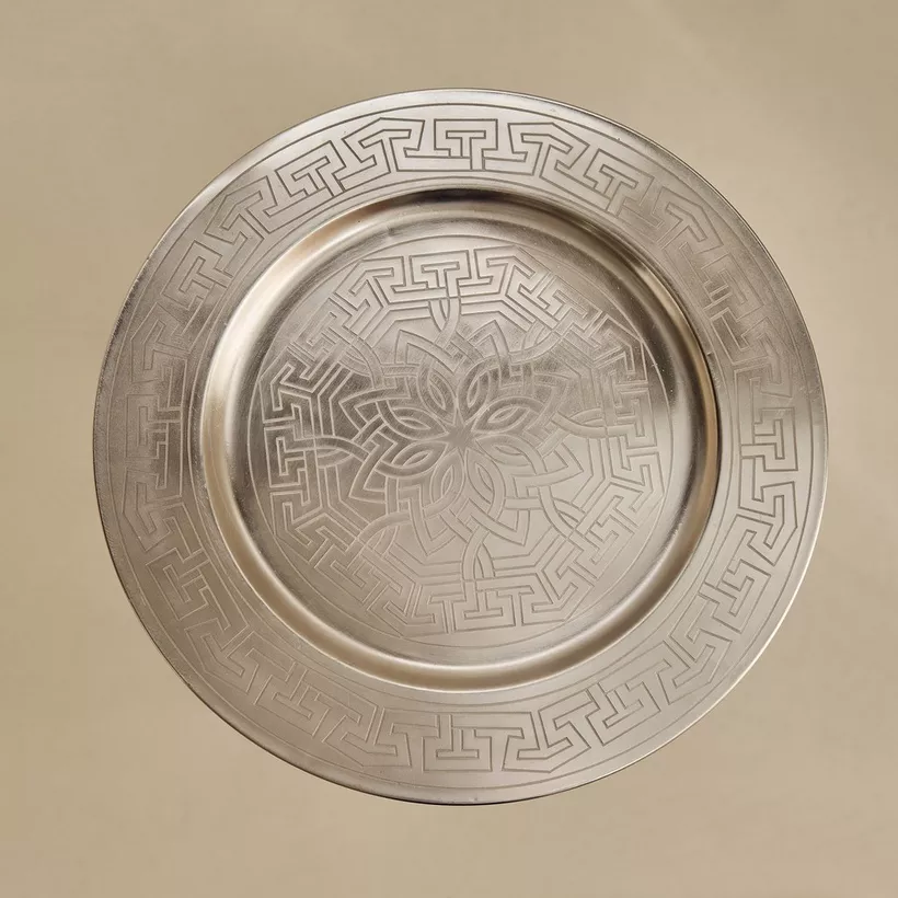 Pema Modern Etching Accent Table - 40x40x50 cm - Image 4