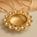 Pema Metal Urli with Diyas - 30x30x5 cm