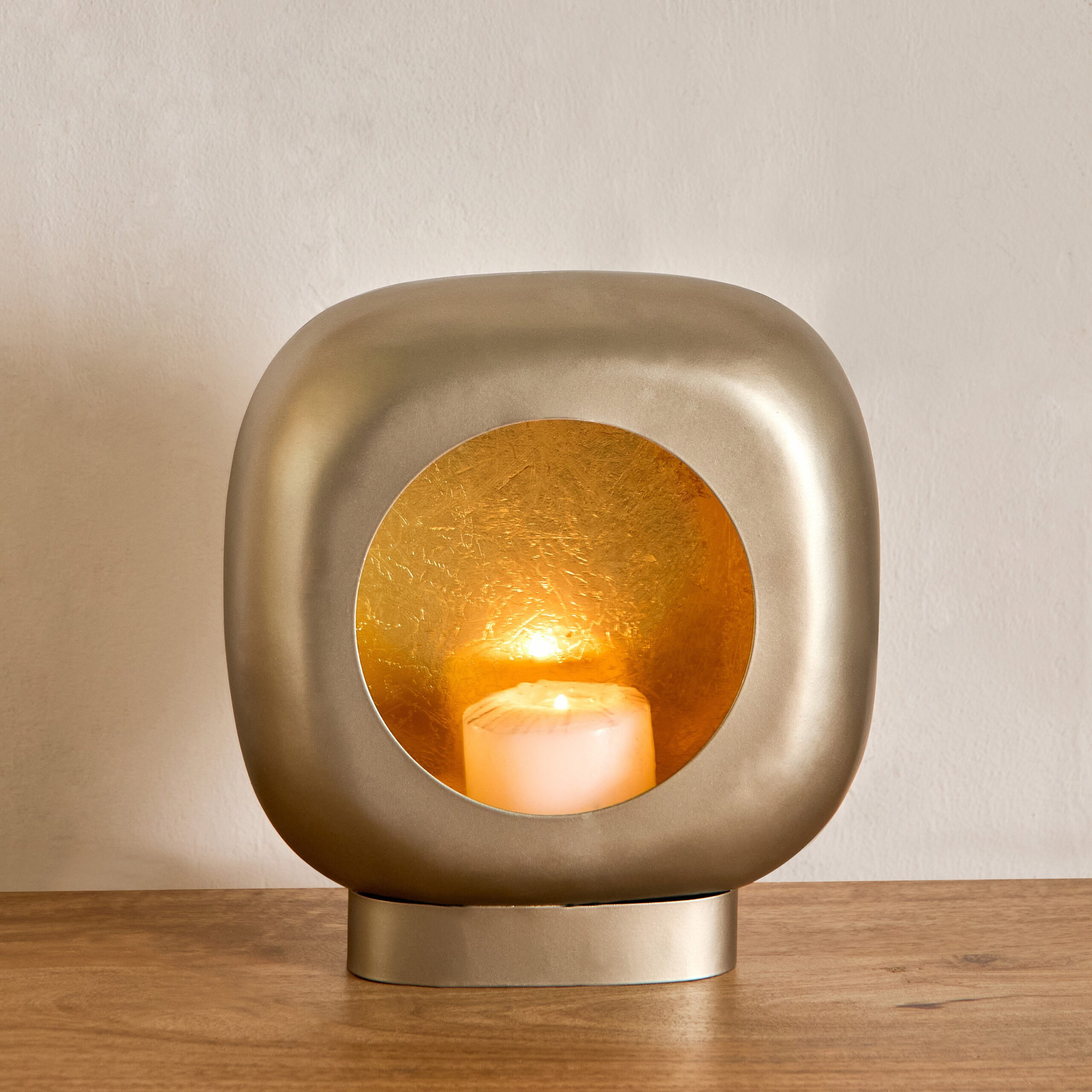 Ibena Metal Modern Pillar Candleholder - 25x10x25 cm