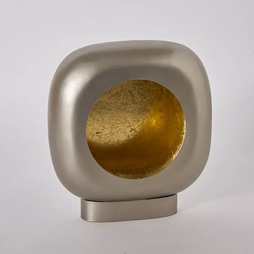 Ibena Metal Modern Pillar Candleholder - 25x10x25 cm - Image 2