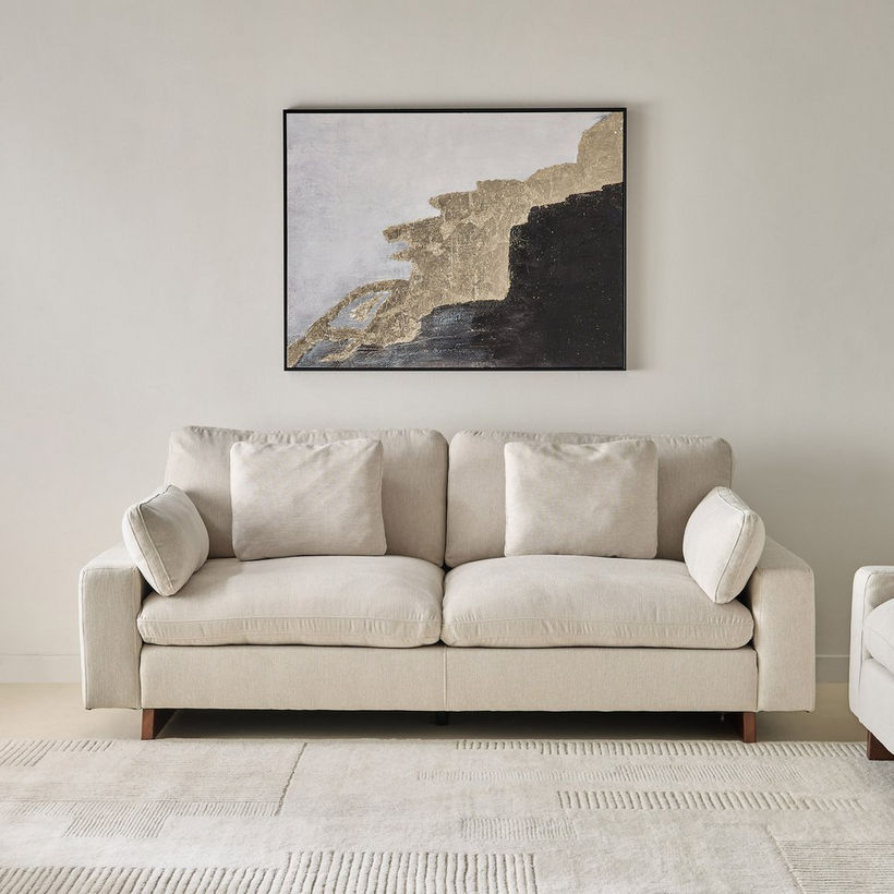 Francisco 3-Seater Fabric Sofa with 2 Waist and 2 Head Cushions - Image 3