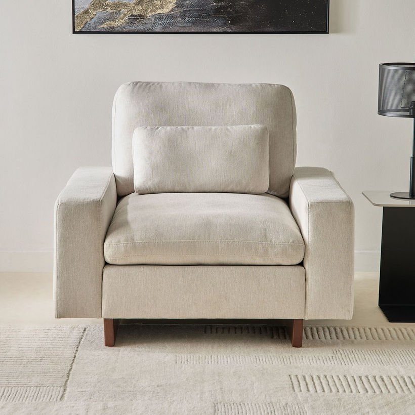 Francisco Fabric Armchair Sofa with Cushion - Image 3