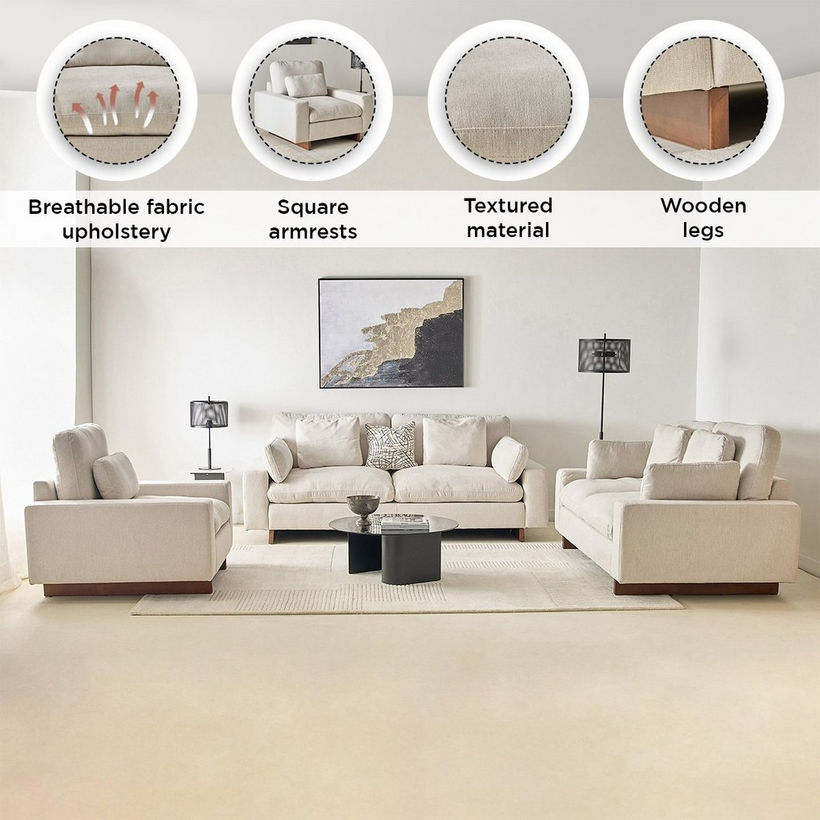 Francisco Fabric Armchair Sofa with Cushion - Image 11