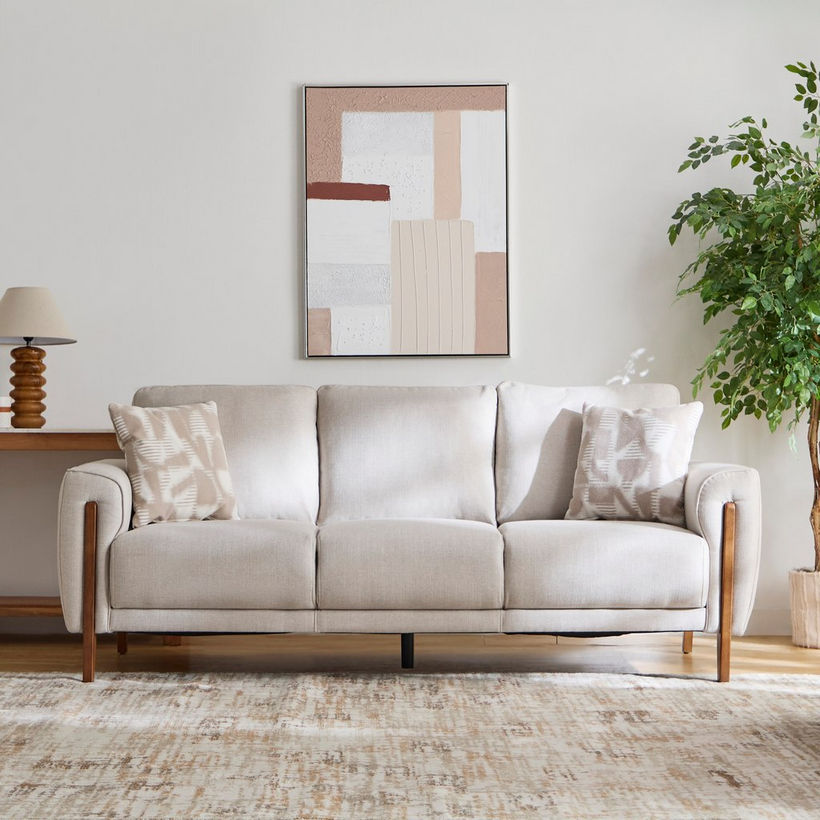 Paso 3-Seater Fabric Sofa with 2 Cushions - Image 3