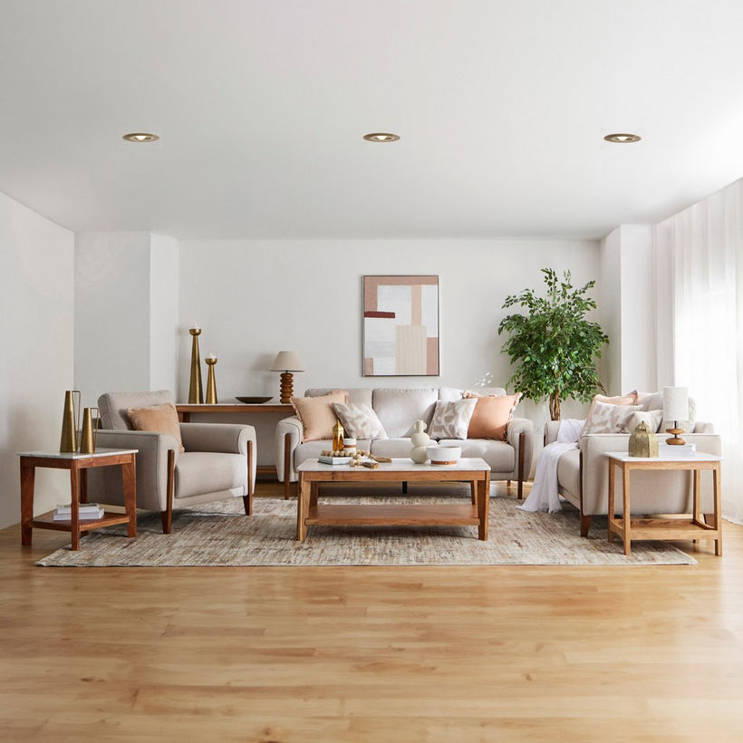 Paso 3-Seater Fabric Sofa with 2 Cushions - Image 12