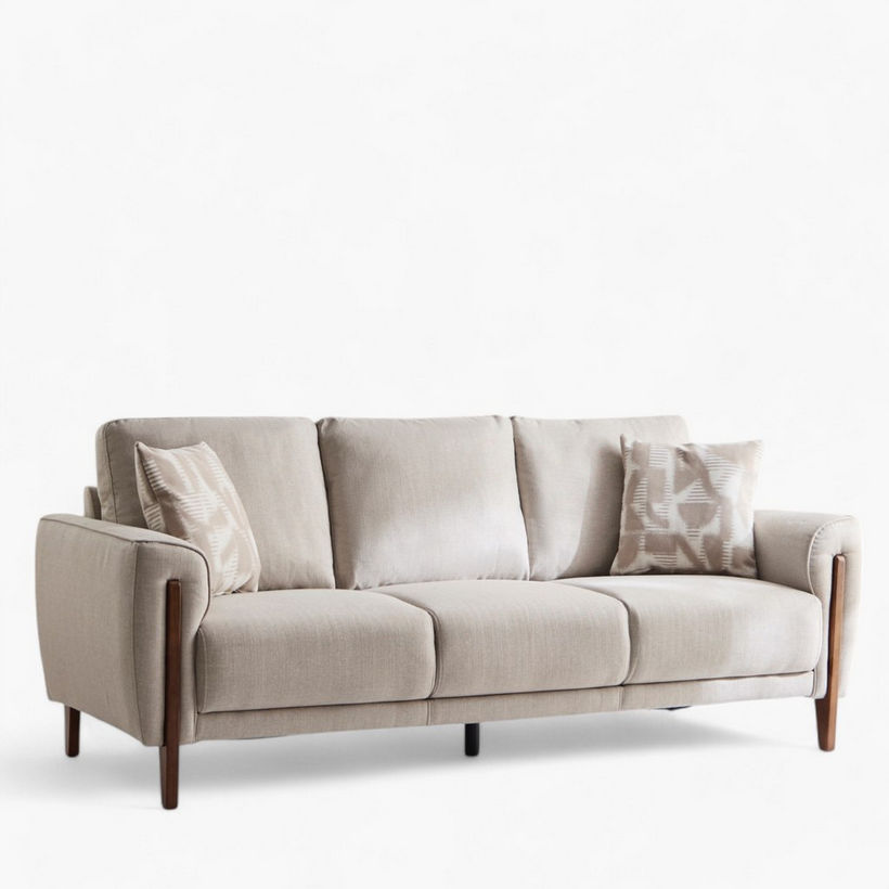 Paso 3-Seater Fabric Sofa with 2 Cushions - Image 13