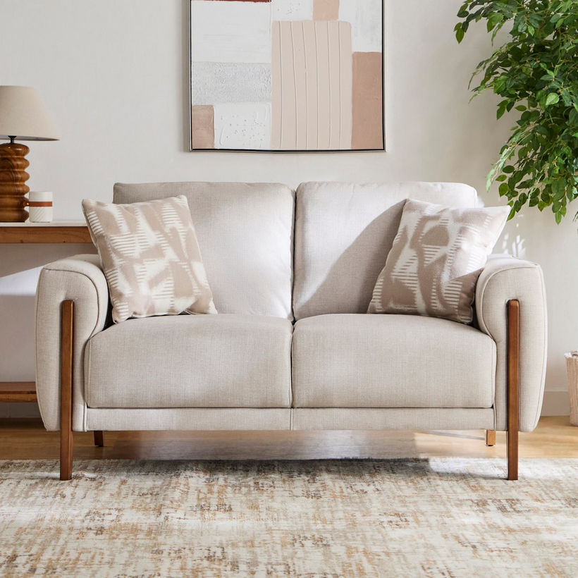 Paso 2-Seater Fabric Sofa with 2 Cushions - Image 3