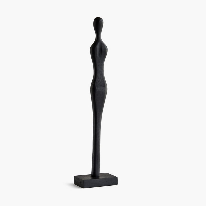 Rayon Wooden Human Figurine Table Decor with Wooden Base - 12x7.5x54 cm - Image 2