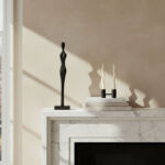 Rayon Wooden Human Figurine Table Decor with Wooden Base - 12x7.5x54 cm