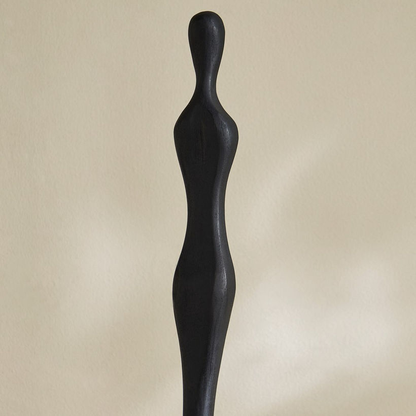 Rayon Wooden Human Figurine Table Decor with Wooden Base - 12x7.5x54 cm - Image 6