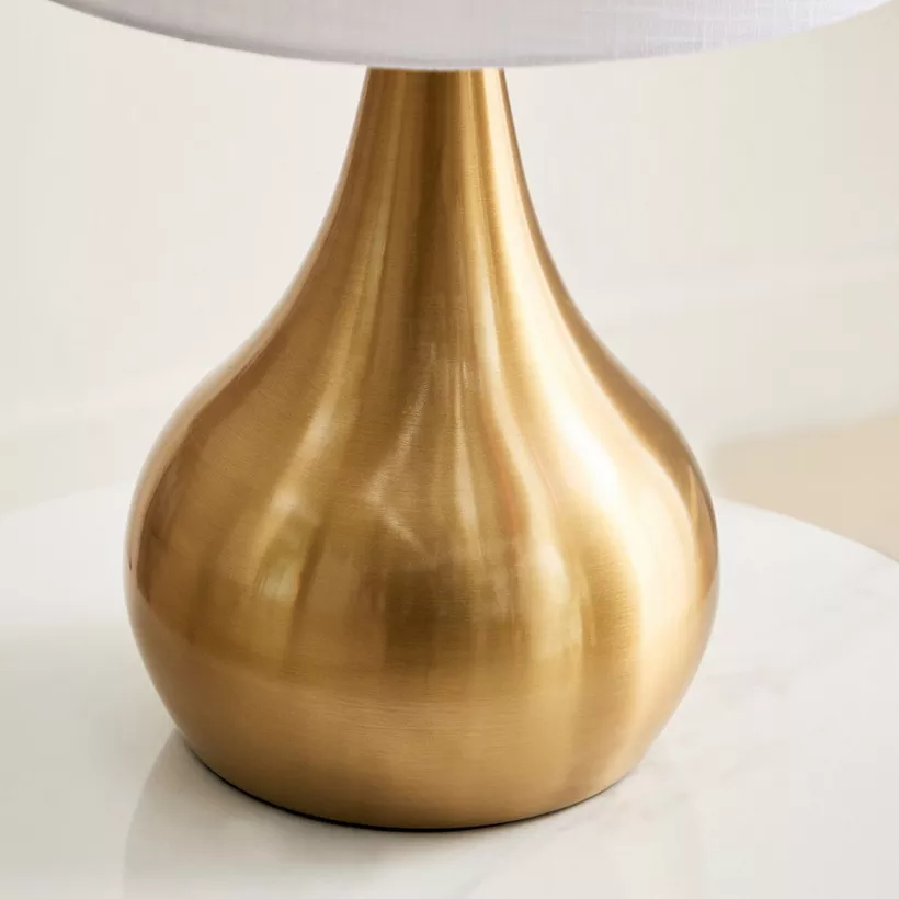Antark Metal Table Lamp with Linen Shade - 30x48 cm - Image 4