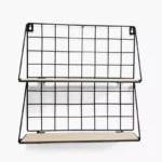Sera 2-Tier Foldable Wall Shelf with MDF Board - 40x12x41 cm