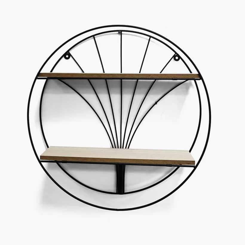 Sera Circle 2-Tier Wall Shelf - 40x10x40 cm - Image 3