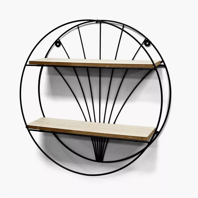 Sera Circle 2-Tier Wall Shelf - 40x10x40 cm - Image 4