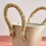 Bella Metal Taca Plant Basket with Sabai Handle - 13x13x11 cm