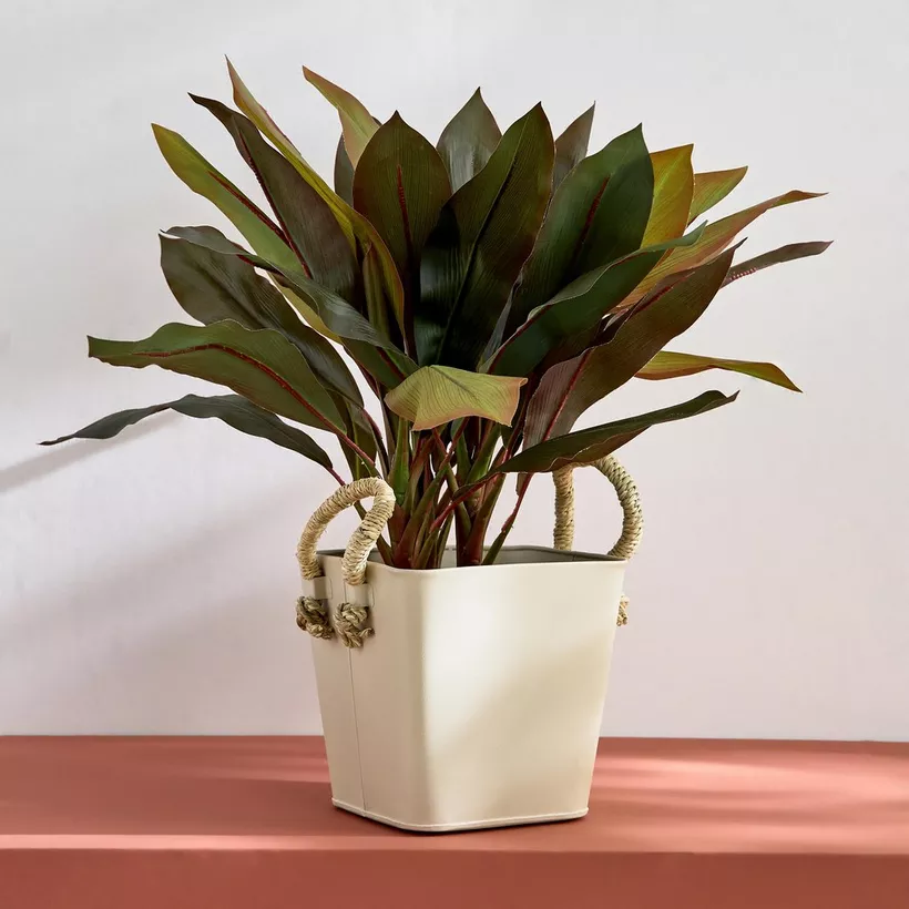 Bella Metal Taca Plant Basket with Sabai Handle - 20x20x19 cm - Image 6