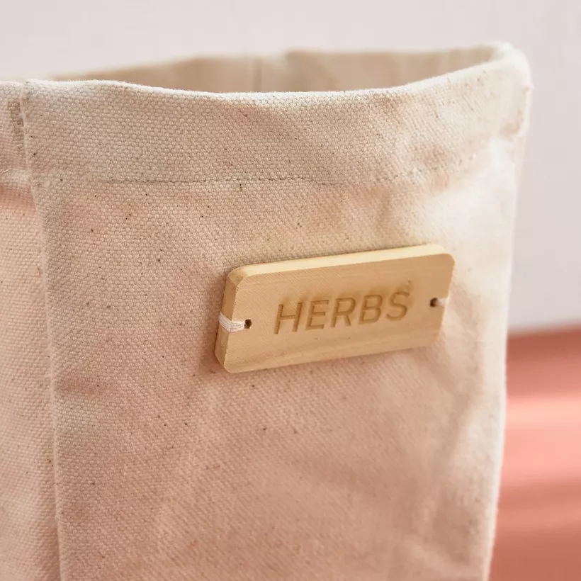 Bella Canvas Stitch Planter with Wooden Label - 14x14x15 cm - Image 3