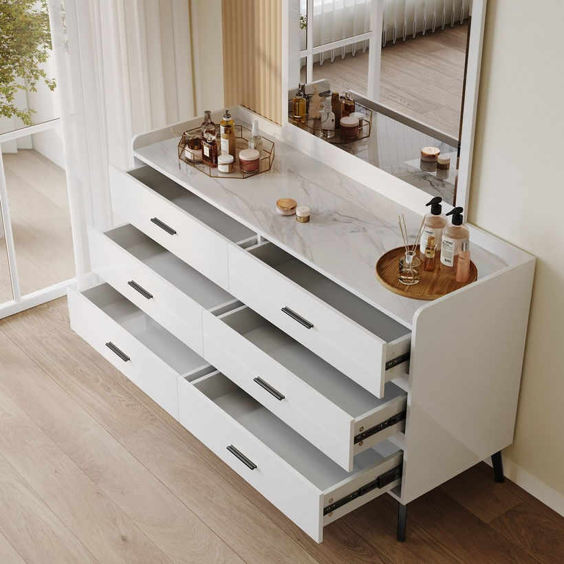 Marwell 6-Drawer Sintered Stone Top Master Dresser without Mirror - Image 4