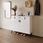 Marwell 22-Pair Sintered Stone Shoe Cabinet with 4 Doors and Drawer