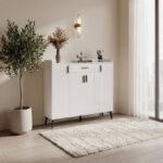 Marwell 22-Pair Sintered Stone Shoe Cabinet with 4 Doors and Drawer
