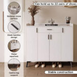 Marwell 22-Pair Sintered Stone Shoe Cabinet with 4 Doors and Drawer