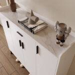 Marwell 22-Pair Sintered Stone Shoe Cabinet with 4 Doors and Drawer