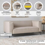 Ferrara 2-Seater Fabric Sofa