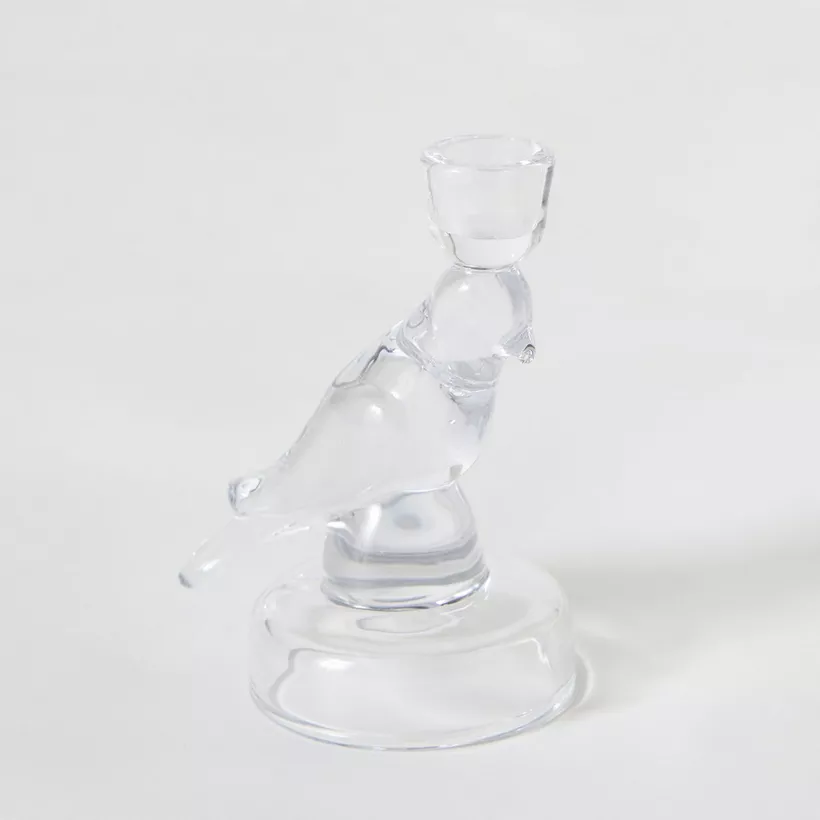 Vega Glass Bird Candleholder - 13x9.5x16.5 cm - Image 2