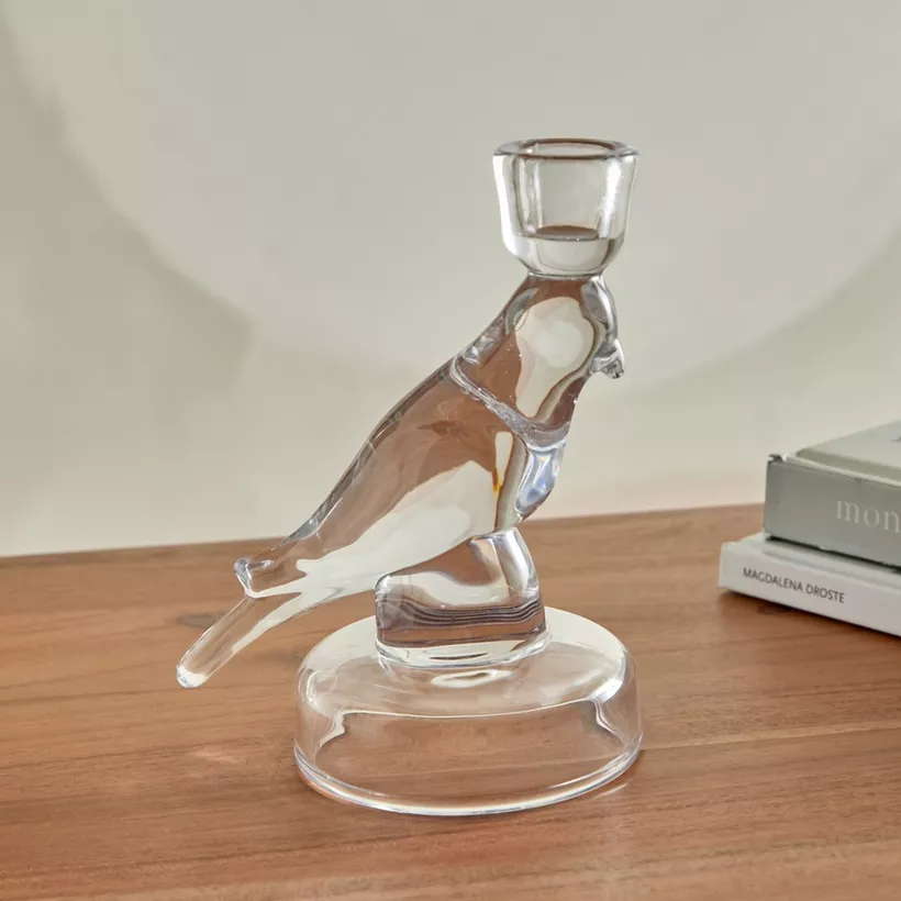 Vega Glass Bird Candleholder - 13x9.5x16.5 cm - Image 3