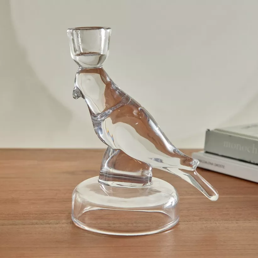 Vega Glass Bird Candleholder - 13x9.5x16.5 cm - Image 4